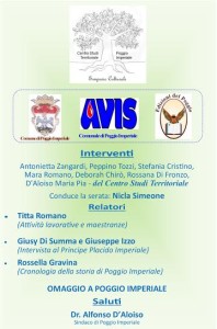 Simposio culturale Centro Studi Territoriale pOGGIO iMPERIALE